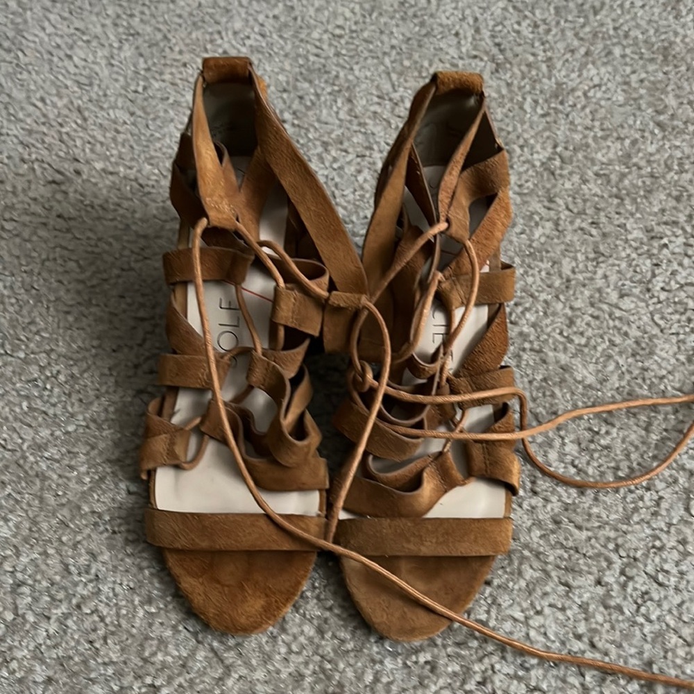 Sole Society Sueded Gladiator Heeled Sandals